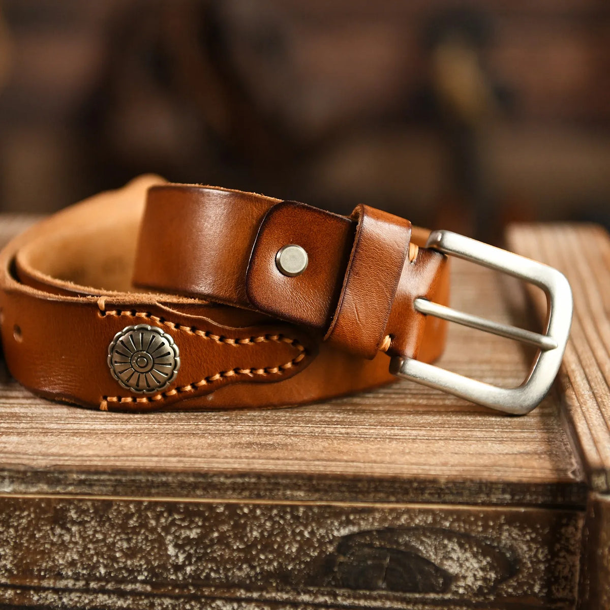 Dakota Cowskin Belt