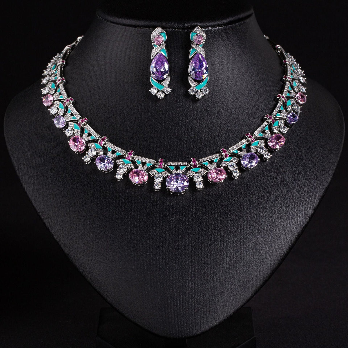 Lila Necklace and Earrings Set