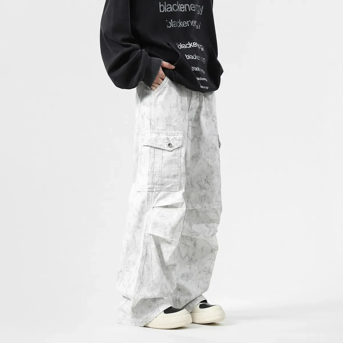 Denim Cargo Pants